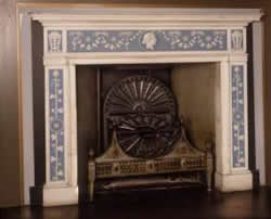 Wedgwood ‘Ceres’ jasperware and marble fireplace c1786.