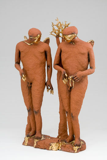 Fig 4. Claire Curneen, In the Tradition of Smiling Angels, terracotta with gold lustre, 2007