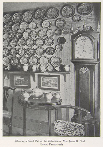 Fig 4. ‘Showing a small part of the collection of Mrs James B. Neal, Easton, Pennsylvania’.Alexander M. Hudnut, ‘Some Notable Collections of Old Blue Staffordshire China’, American Homes and Gardens, 4:1, January 1907, pp. 21- 27.Courtesy, Winterthur Library: Printed Books & Periodicals Collection