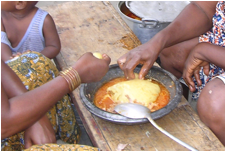 Pepper grinding pot used for eating fufu