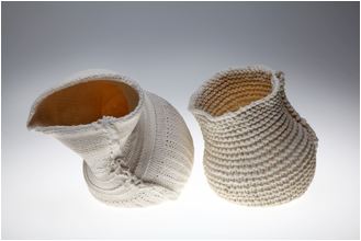 Slip-cast porcelain vessels 